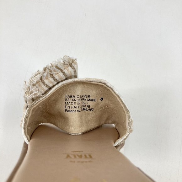 Sychelles Coast Slide Sandals Neutral Stripe Fringe Platform Anthropoloie Size 8 - Picture 6 of 7